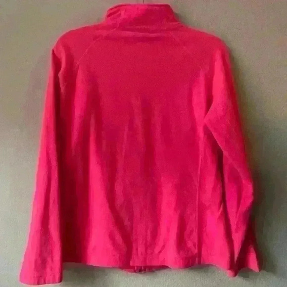 The Outfitters By Land's End Neon Pink Zip Up Jacket Sz L - Picture 3 of 15